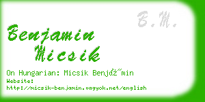 benjamin micsik business card